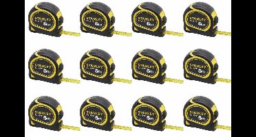 12x Stanley Rolbandmaat Stanley Tylon 5m - 19mm Bulkverpakking