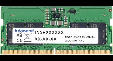 Integral IN5V8GCKWAX geheugenmodule 8 GB 1 x 8 GB DDR5 6400 MT/s 262-pin SO-DIMM