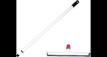 Betra Douchetrekker/vloertrekker - kunststof - wit - natuur rubber - B45 cm - Uitschuif steel wit - van 80 tot 130 cm