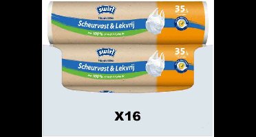 Swirl Vuilniszakken 35 Liter | Handvat | 240 Zakken | Gerecycled HDPE | 25 My | 65x53 cm - Swirl 35 Liter Afvalzakken, Swirl 35 Liter, Vuilniszakken Met Handvat