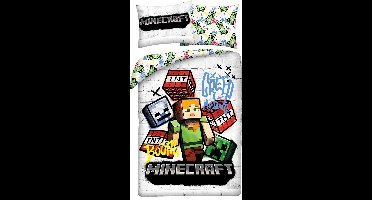 Minecraft Dekbedovertrek Graffiti - 140 x 200 + 70 x 90 cm - Polyester