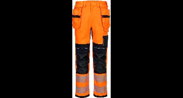 Portwest PW3 Vlamvertragende Modaflame Hi-Vis werkbroek met holsterzakken FR415 - Oranje/Zwart - 30