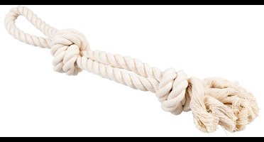 Duvo+ Katoenen Knoop Touw met Lus – Natuurlijk Trekspeeltje Hond