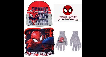 Marvel Spiderman Set - Muts + Colsjaal + Handschoenen - Maat 52 cm - ± 3-5 jaar