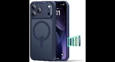 ESR Hoesje Geschikt voor iPhone 17 Pro Max - Classic Hybrid HaloLock - Compatibel met MagSafe / Qi2 - Back Cover met Magneet - Camera Control - Blauw