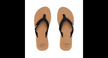 REEF BAJA Zand Dames Slippers - Zwart - Lichtbruin
