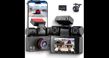 4-kanaals Dashcam – Auto Camera – Parkeercamera – 360 Graden Beveiliging – Voertuigcamera – 2K Ultra HD Frontcamera – Nachtzicht en App-bediening
