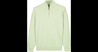 Baileys Soft Green Standaard lange mouw Regular Fit Effen Pullover 618400 71Baileys – Heren Trui – Half Zip Pullover – Pima Katoen - Soft green – 618400-71