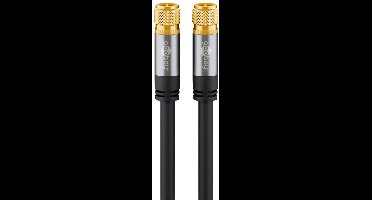 Goobay F (m) - F (m) coaxkabel | 135 dB | koper | recht | verguld | zwart | 10 meter