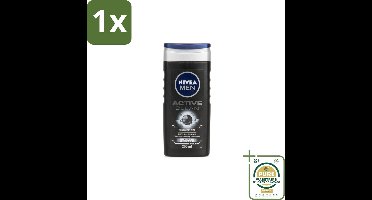 1 x NIVEA Men Douchegel Active Clean 250 ml- Douchegel Mannen - Actieve Houtskool - Reiniging Huid - Vuil Verwijderen - Talg Verwijderen