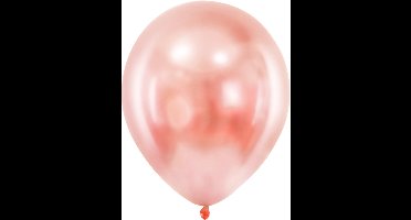 RIETHMULLER - 100 mini latex metallic roségouden ballonnen 13cm voor feest