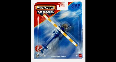 SKY BUSTERS ROBINSON R66 TURBINE HELICOPTER 25/32 MATCHBOX 1:64 METAL LONG CART 2025