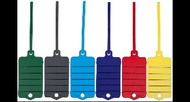 Kunststof sleutellabels RASTA FIX met vaste insteekstrip en 2 watervaste viltstiften per 200 stuks - Grijs