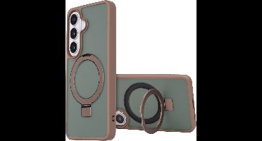 Accezz Hoesje - Geschikt voor Samsung Galaxy S26 - Ring Stand Backcover met Magnetische Ring - Bruin