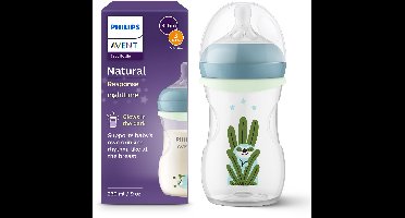 Philips Avent Natural Response Nighttime babyfles 260 ml – Flow 3 – Antikramp – Glow-in-the-dark fles - SCY903/81