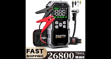 D&A Jumpstarter - Compressor - Jumpstarter voor de auto - Luchtcompressor - Starthulp - Jumpstarter Met Compressor - Zwart