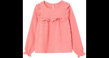 Vertbaudet Meisjesblouse met ruches van katoengaas
