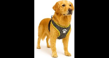 Harnas hond – honden tuigje – harnas hond anti trek – hondentuigjes – hondentuig anti trek – Flamingo Step&Go Tasha – grijs – maat XL – A:65cm B:90-115cm x 20mm x 5mm