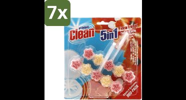 7 x At Home - Clean - Toiletblok - 5in1 Active - Floral Power - Neutraliseert & Reinigt - 2 Blokken - Toiletblok - Toilet Reinigen - Toilet Geur - Toilet Reinigingsmiddel - Bloemige Geur