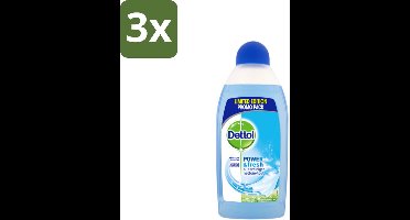 3 x Dettol Power & Fresh Allesreiniger Katoenfris 500 ml - Allesreiniger - Vet Verwijderen - Voedselresten Verwijderen - Vuil Verwijderen - Katoenfris Geur