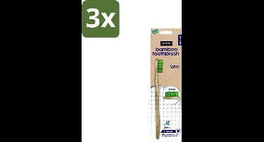 3 x Sence - Bamboo - Tandenborstels - Medium - Set van 3 - Groen - Tandenborstel - Bamboo - Duurzaamheid - Milieuvriendelijk - Vegan