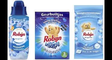 Robijn Morgenfris Pakket - Wasparfum / Geurbuiltjes / Droogtrommeldoekjes