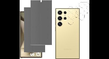 Screenprotector geschikt voor Samsung Galaxy S24 Ultra - 2 stuks Beschermglas Privacy Glas Screenprotector van glazen schermbeschermfolie + 2 stuks Camera Protector