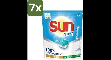 7 x Sun All-in-1 - Eco Label - Vaatwastabletten - 78 Tabletten - Vaatwastabletten - Milieuvriendelijke Vaatwas - Eco Label - Vet Verwijderen - Vlekken Verwijderen