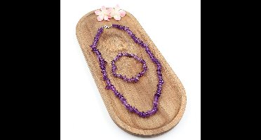 Set splitcollier & splitarmband Amethist