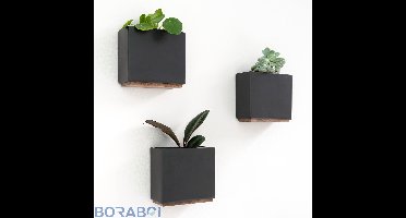 Moderne Wandvazen - Hoogwaardige Hars - 3-delige Set - Zwart