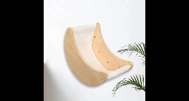 Houten Kat Hangmat Vensterbank Huisdier Perching, Indoor Hangmat, Raam Zuignap Kat Hangmat, Uitgerust Met Krachtige Zuignap, Kat Raam Stoel (Witte Doek)