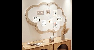 Wolkenprikbord met punaises - 60x40cm - Leuke wanddecoratie Viltkurkbord - Zelfklevende kurk memoborden - Opvouwbaar decoratief prikbord voor thuis, kantoor, school, bruin