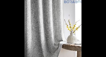Boraboi® Gordijnen - Grijs - 225x140 cm - Linnen look