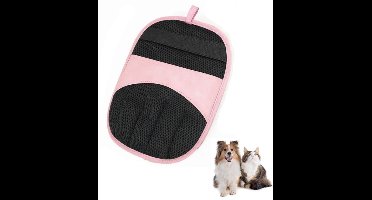 Roze-Huisdier-Ontwolkingshandschoen-Dubbelzijdige-Katten-Honden-Borstelhandschoen-Effectief-Haar-Verwijdering