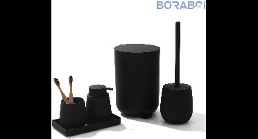 Badkamerset - Mat zwart - 5-delige set - Badkameraccessoires