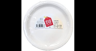 Daily Style – Kartonnen wegwerp borden – Wit – 18 cm – 20 stuks – Wegwerpservies