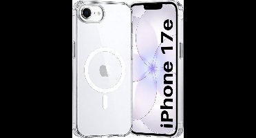 iPhone 17e Hoesje backcover Shockproof siliconen Transparant met geïntegreerde magnetische cirkel