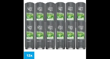 Dove Men+Care Extra Fresh Douchegel 12 x 250 ml – 3-in-1 Body Face & Hair – Voordeelverpakking