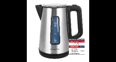 Emerio Waterkoker 2200W - 1.7L - Water niveau indicator - Verborgen verwarmingselement - Automatische uitschakeling - Koele wand - RVS/Zwart - WK-122829