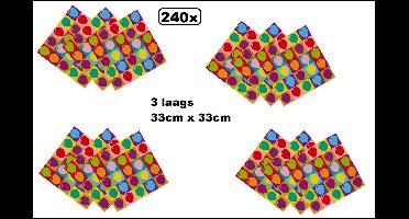 240x Servetten Pop party 33cm x 33cm - 3 laags - Ballonnnen thema feest verjardag