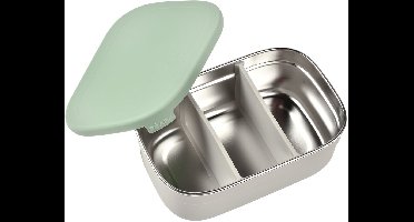 Béaba RVS Lunchbox met Siliconen Hoes – Broodtrommel – 760 ml - Vershouddoos - Olijfgroen