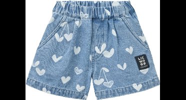 Liewood Borrisa Printed Denim Shorts - Sweethearts / Light Blue Denim - maat 128