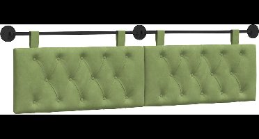 vidaXL - Hangend - hoofdbord - Lichtgroen - Fluweel