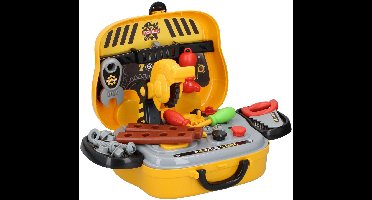 Eddy Toys Gereedschapskoffer - geel - 24 accessoires