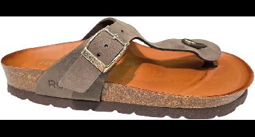 Rohde 5642 72 Teenslippers Nubuck Taupe Dames - Taupe - 37