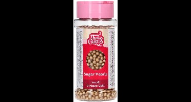 FunCakes Sugar Pearls Small - Vintage Gold - 80 g - Sprinkles - Eetbare Taartdecoratie