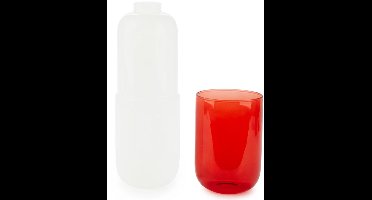 Bottle & Glass Water Pill 550 ml white/red van Invotis