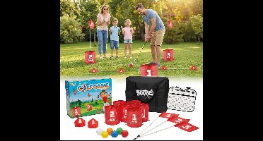 Joya Creative Bucket Golf 6-Holes - Buitenspel voor Kinderen en Volwassenen - Familiespel - Actiespel - Complete Golfset met Buckets, Ballen en Opbergtas