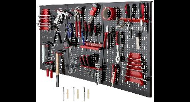Gereedschapswand – Perforatiewand – Werkplaatswand – Opbergwand – Gereedschapshouder – Robuust Gietijzer – Inclusief 17-delige Ophangset