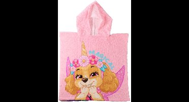Paw Patrol Poncho Meisjes – Skye & Everest Handdoek Poncho met Capuchon – Kinder Strandponcho Sneldrogend – Strand Zwembad Vakantie